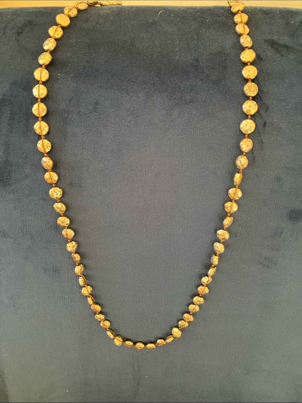 Lucky Brand Elegant Metallic Beaded Long Necklace - Gold and Silver Tones